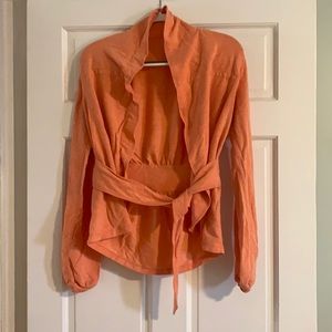 Lululemon orange tie front cardigan